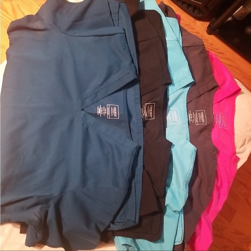 Separated tops pewter and Caribbean blue only. Womens Cherokee WorkWear